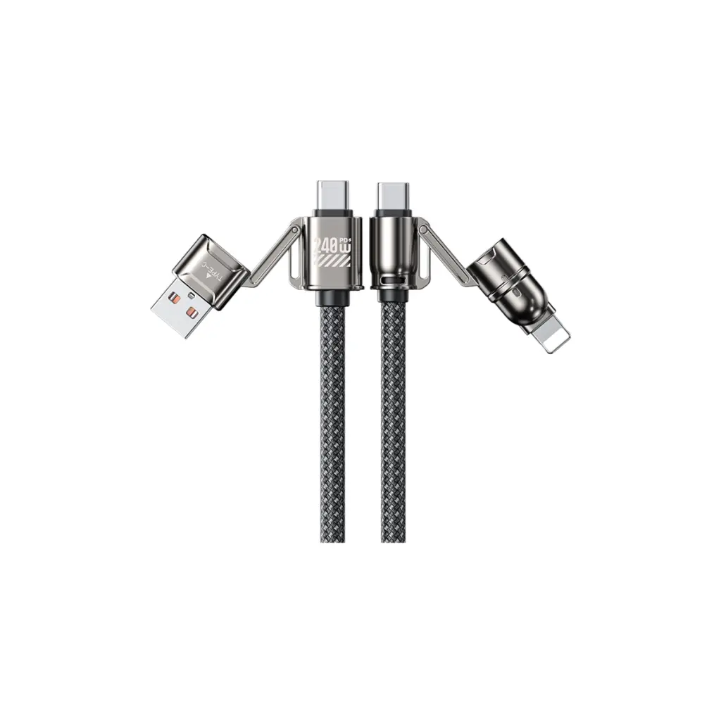 Cable USB-A/USB-C a Lightning/USB-C 4 en 1 Wekome WDC-50 240W