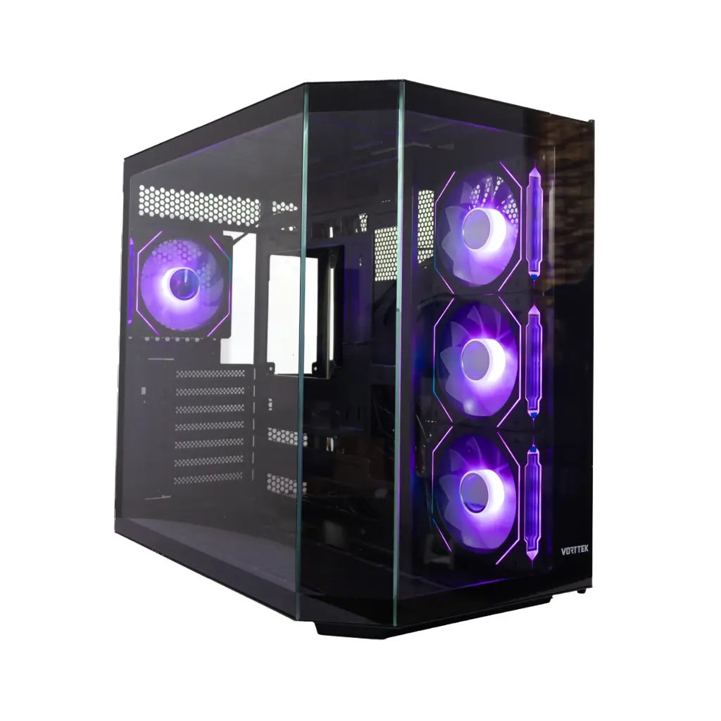 Case P/Computadora Vorttek PhantomSteel Gaming VK-430GS RGB Negro + 4 Ventiladoras RGB