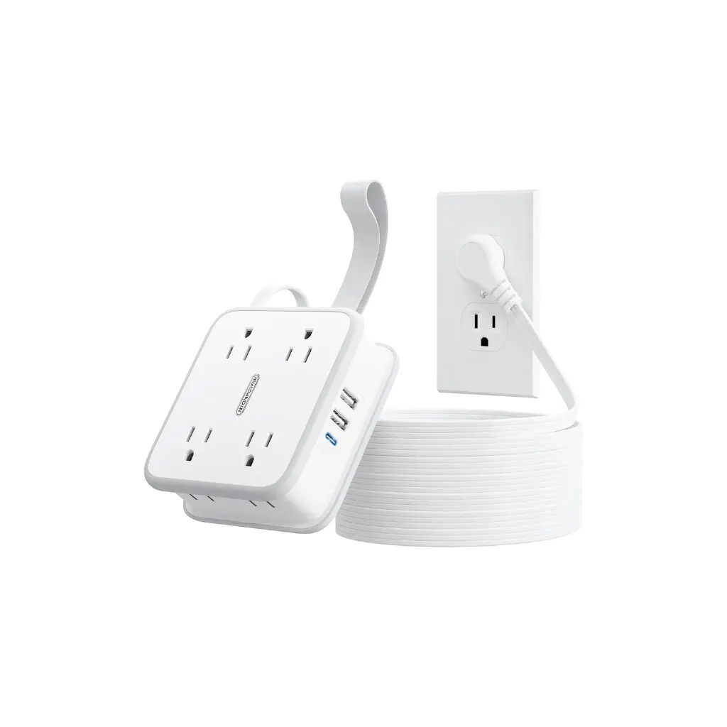 Estacion de Carga NTONPOWER APP-8A2U1C-US-WH-2.88M 8 Conector 110v + 2 USB-A + 1 USB-C Blanco