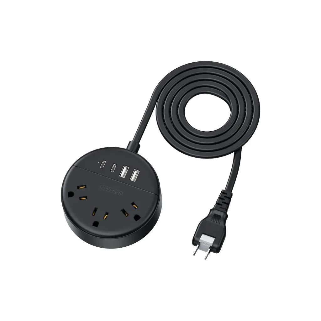 Estacion de Carga NTONPOWER OSP-3A2U2C-US-XZ-BK-4.6M-EP 3 Conector 110v + 2 USB-A + 2 USB-C Negro