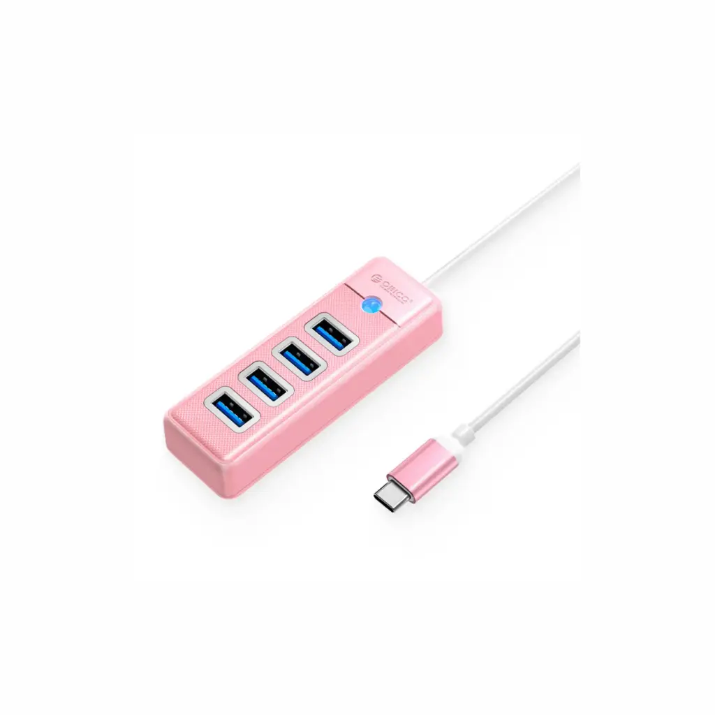 HUB USB-C a 4 Puerto 3.0 Orico PW4U-C3-015-PK-EP Rosado