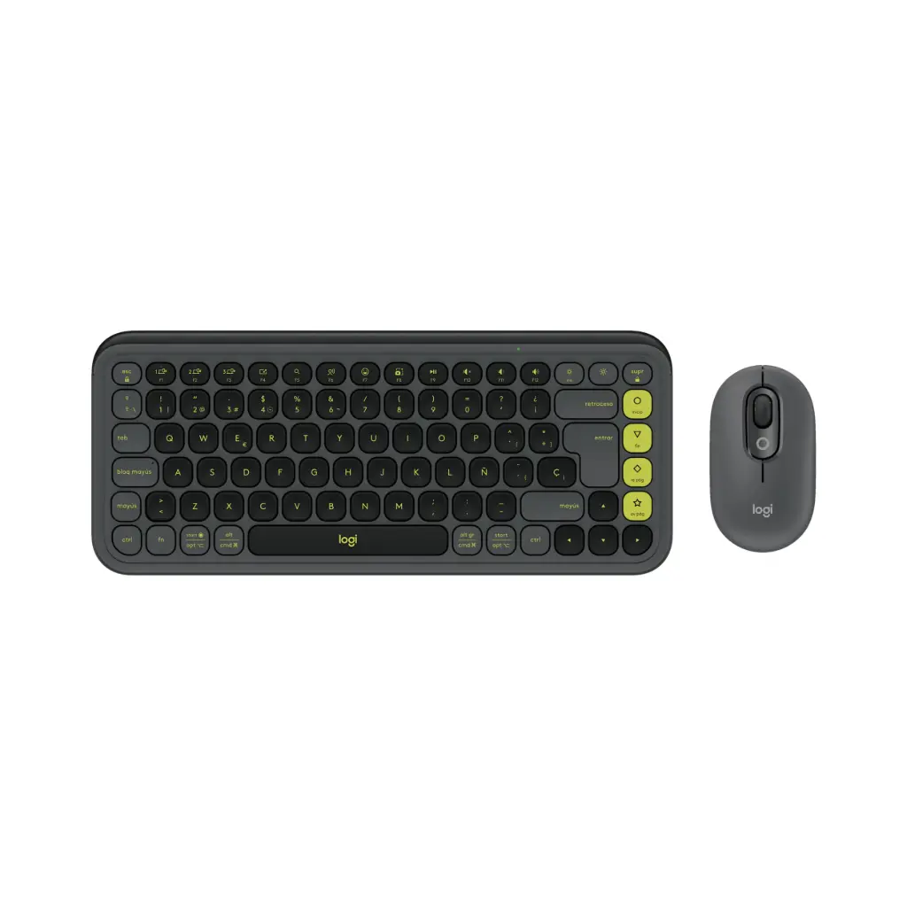 Kit de Teclado y Mouse Inalambrico / Bluetooth Logitech Pop Icon 920-013052 Español Negro
