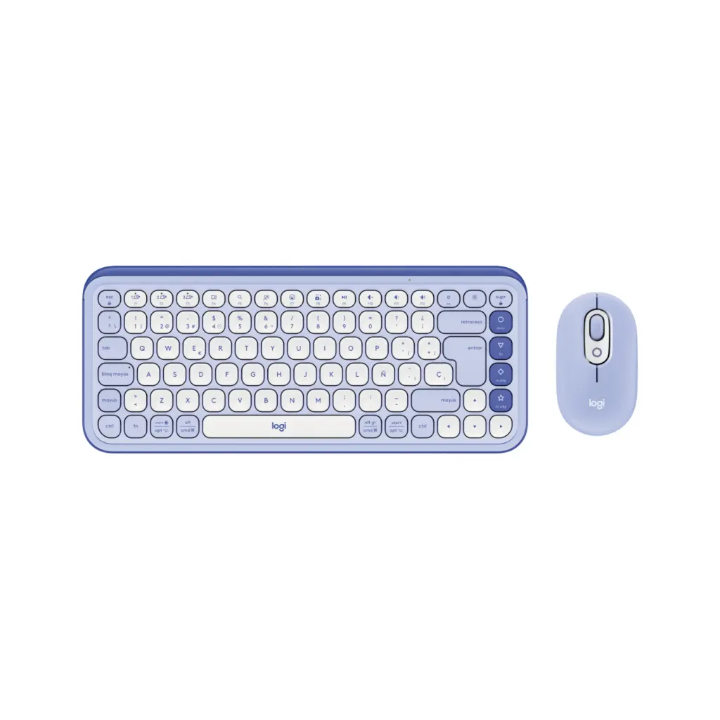 Kit de Teclado y Mouse Inalambrico / Bluetooth Logitech Pop Icon 920-013054  Español Lila