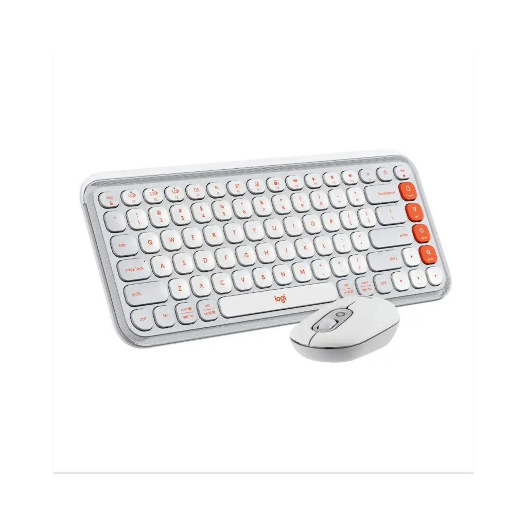 Kit de Teclado y Mouse Inalambrico / Bluetooth Logitech Pop Icon 920-013055  Español Blanco