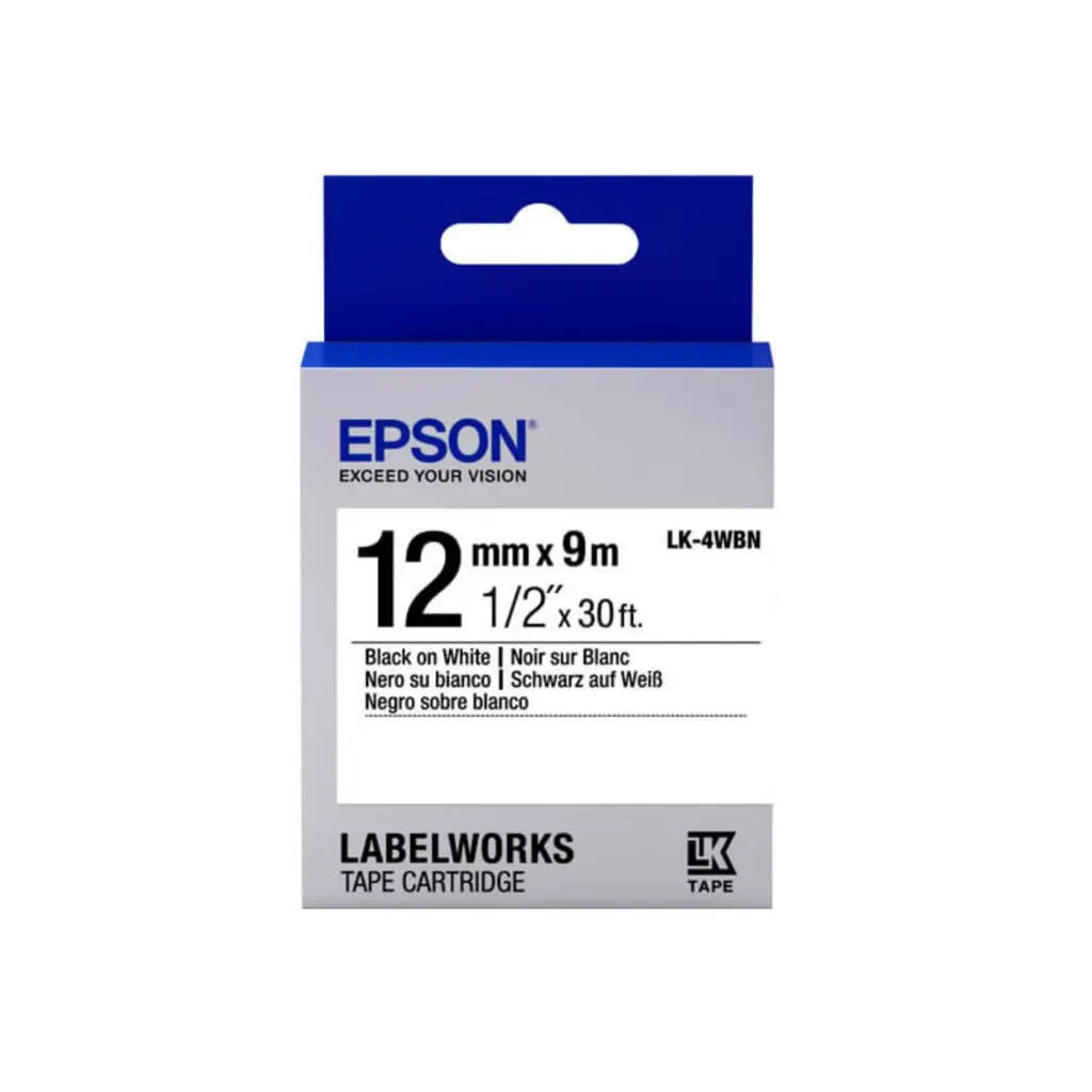 Etiqueta Epson LK-4WBN 1/2'' LW-400