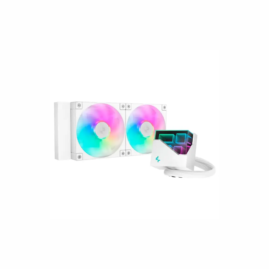Sistema de Enfriamiento Liquido PC DEEPCOOL LT240 WH 2Fan RGB Blanco R-LT240-WHAMNC-G-1