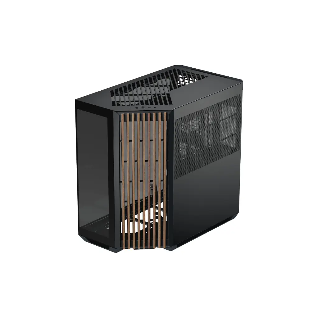 Case P/Computadora APNX V1-W-BK-V1 MID Tower Sin Fuente Negro/Madera