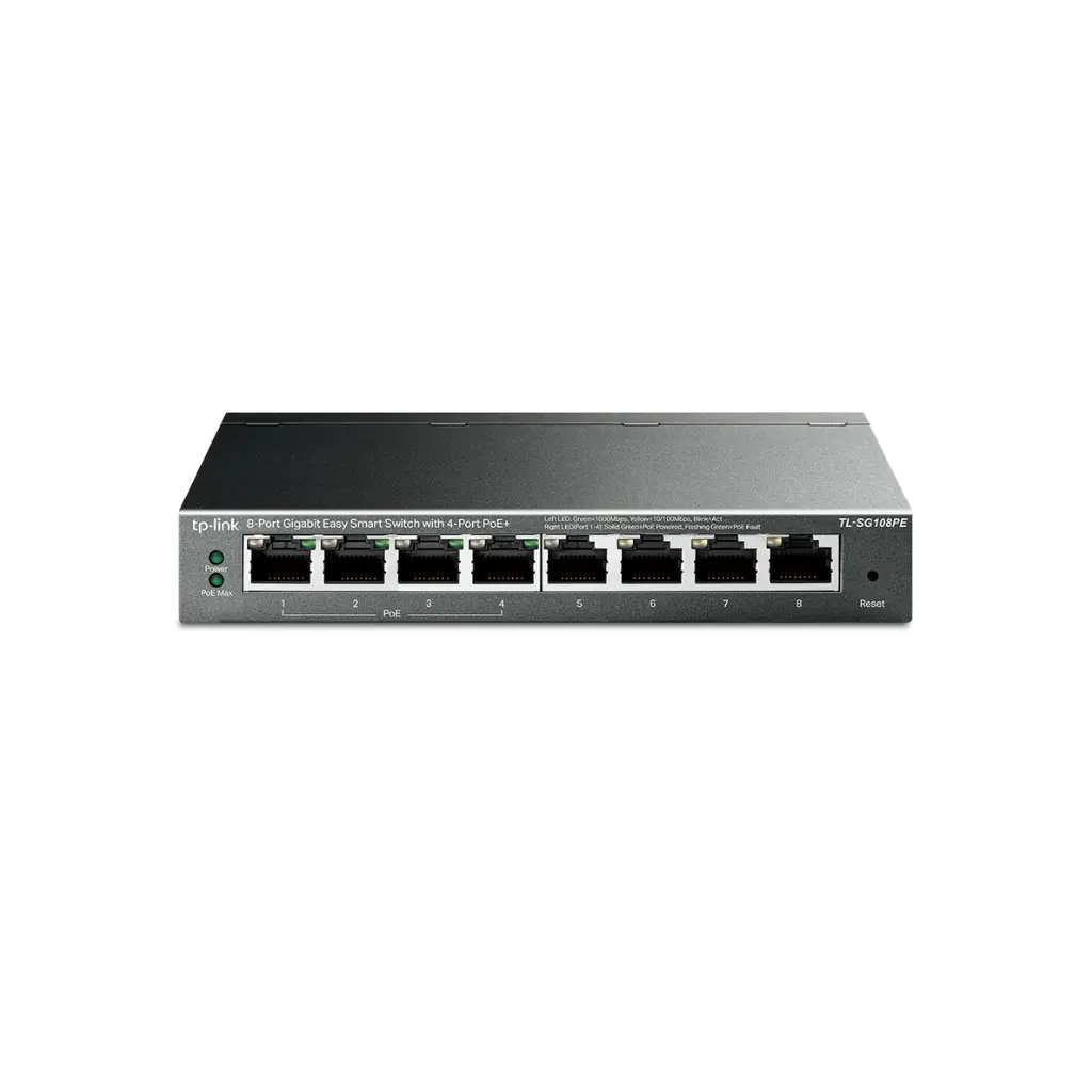 Switch de 8 Puertos Gigabit Easy Smart TPLINK TL-SG108PE 4 Port POE + 4 NO POE