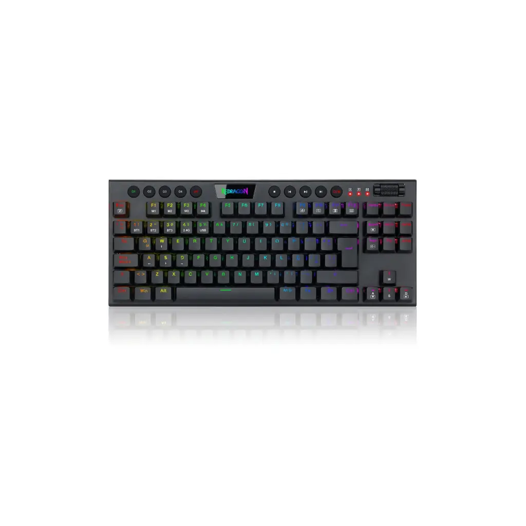 Teclado Inalambrico Redragon HORUS TKL K621 RGB Swtich Rojo Negro Español