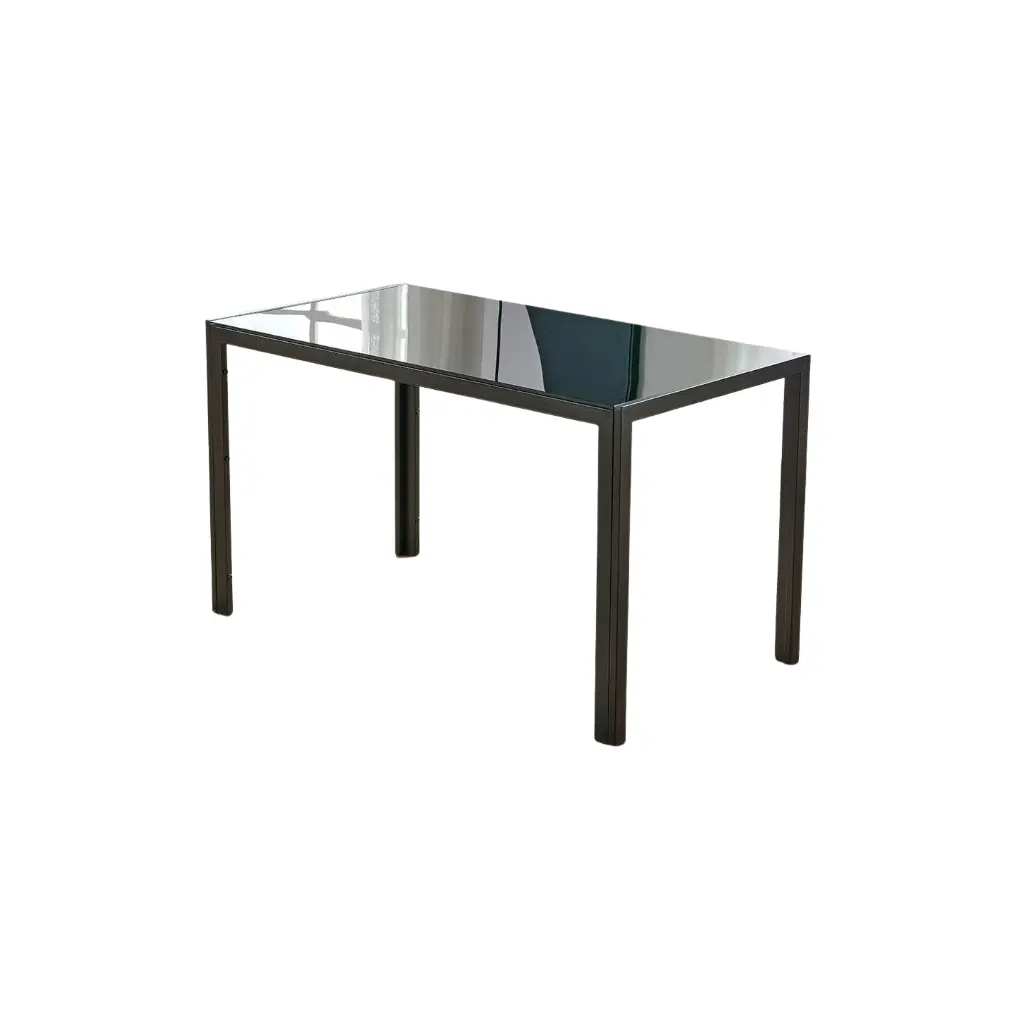 Mesa de Vidrio Patas de Metal Negras 1010202112
