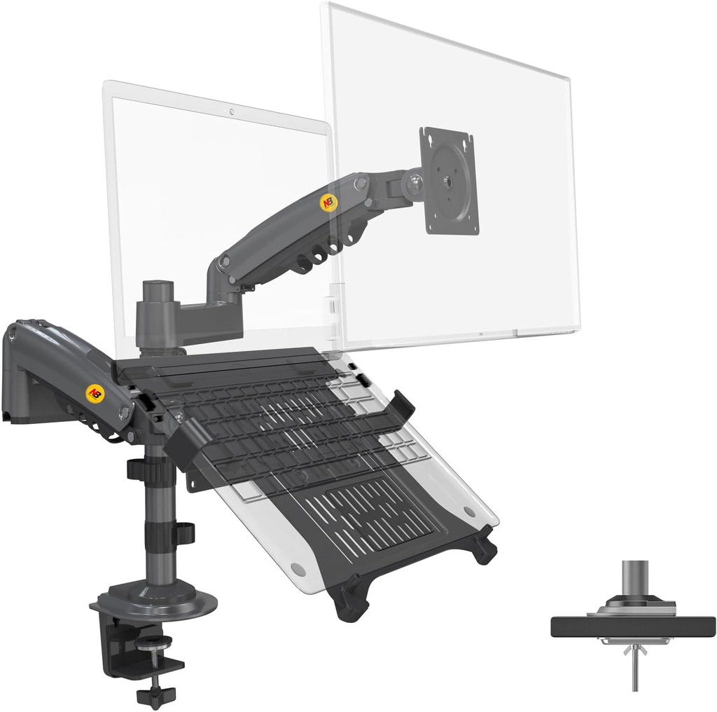 Bracket Hidraulico para uso en 1 Monitor Hasta 17" - 32" + Bracket Laptop 10 - 17 " NB H180-FP North Bayou