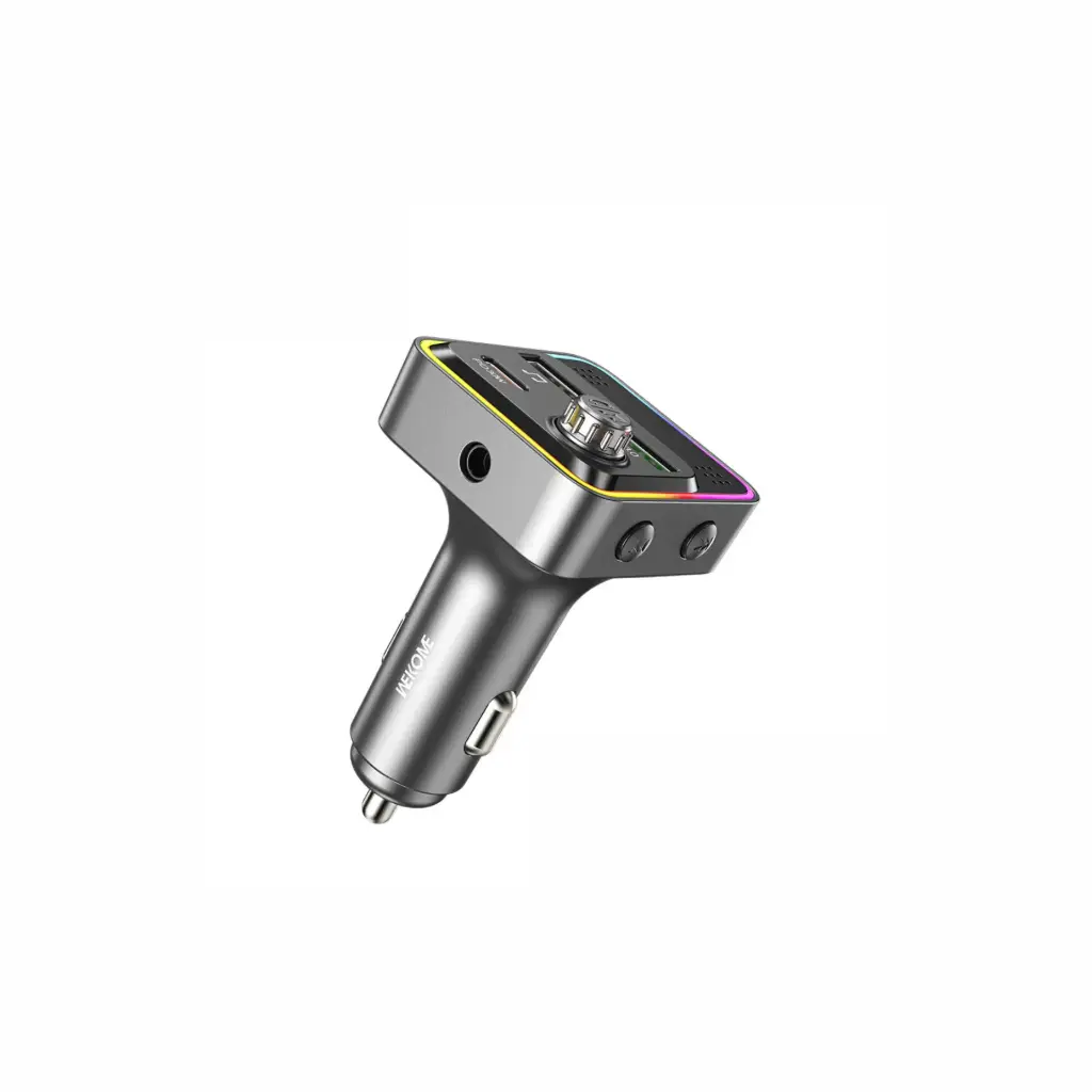 Transmisor FM Bluetooth Wekome WP-C62 2 USB + USB-C Negro