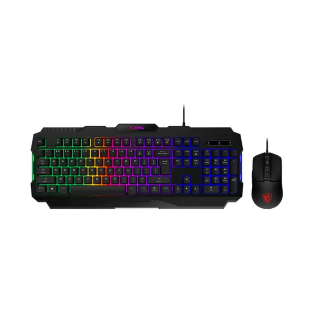 Kit de Teclado y Mouse USB MSI FORGE GK100 Membrana RGB S11-04US20L-HH9 Negro