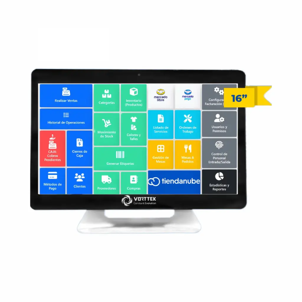 Computadora de Escritorio POS Vorttek i5-1030U/8GB/256GB/16" Touch/W11 Pro VK-POS160