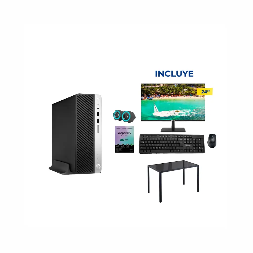 Compu R HP ProDesk 400 G4 SFF i5-6500/8GB/SSD 256GB/W11 P Reacondicionada + Kaspersky Plus 1 Usuario / 1 AÑO + Accesorios