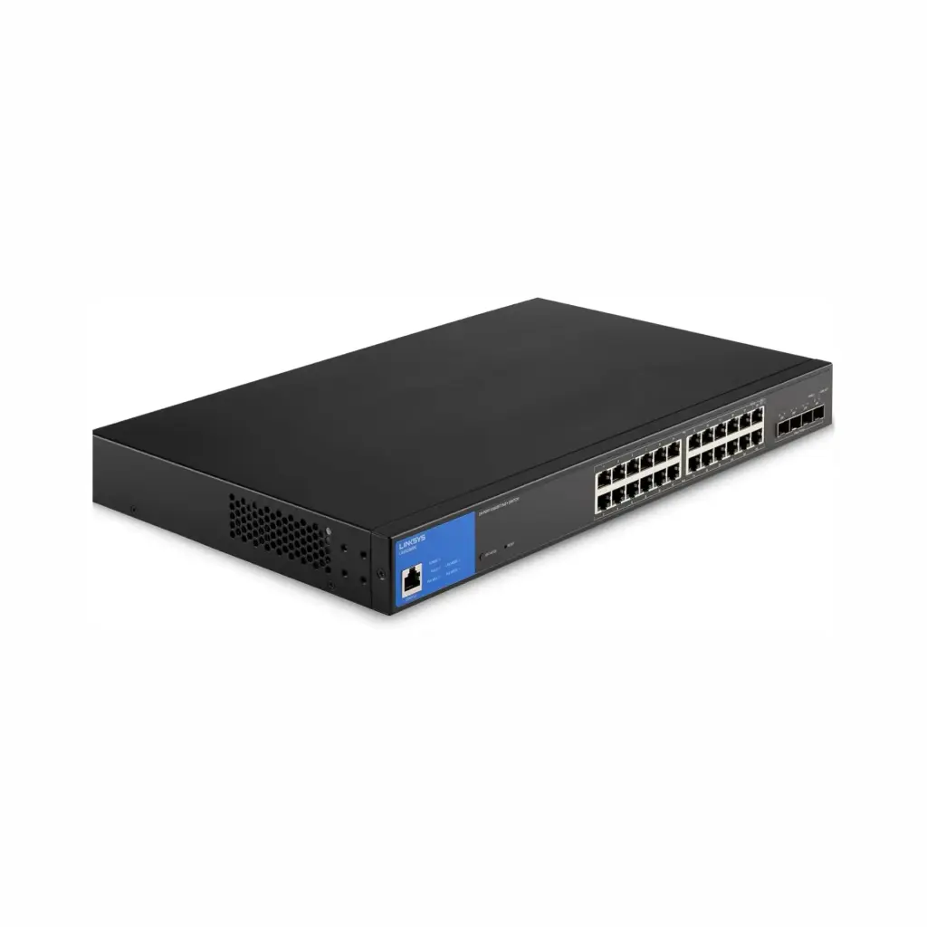 Switch de 24 Puertos Linksys LGS328MPC Gigabit PoE+ 410w 4 SFPSFP+ 10 Gbps Rackeable