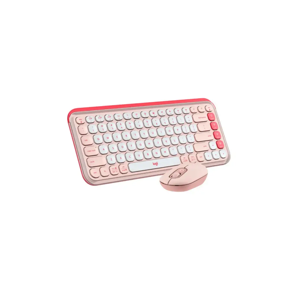 Kit de Teclado y Mouse Inalambrico / Bluetooth Logitech Pop Icon 920-013053 Español Rosado
