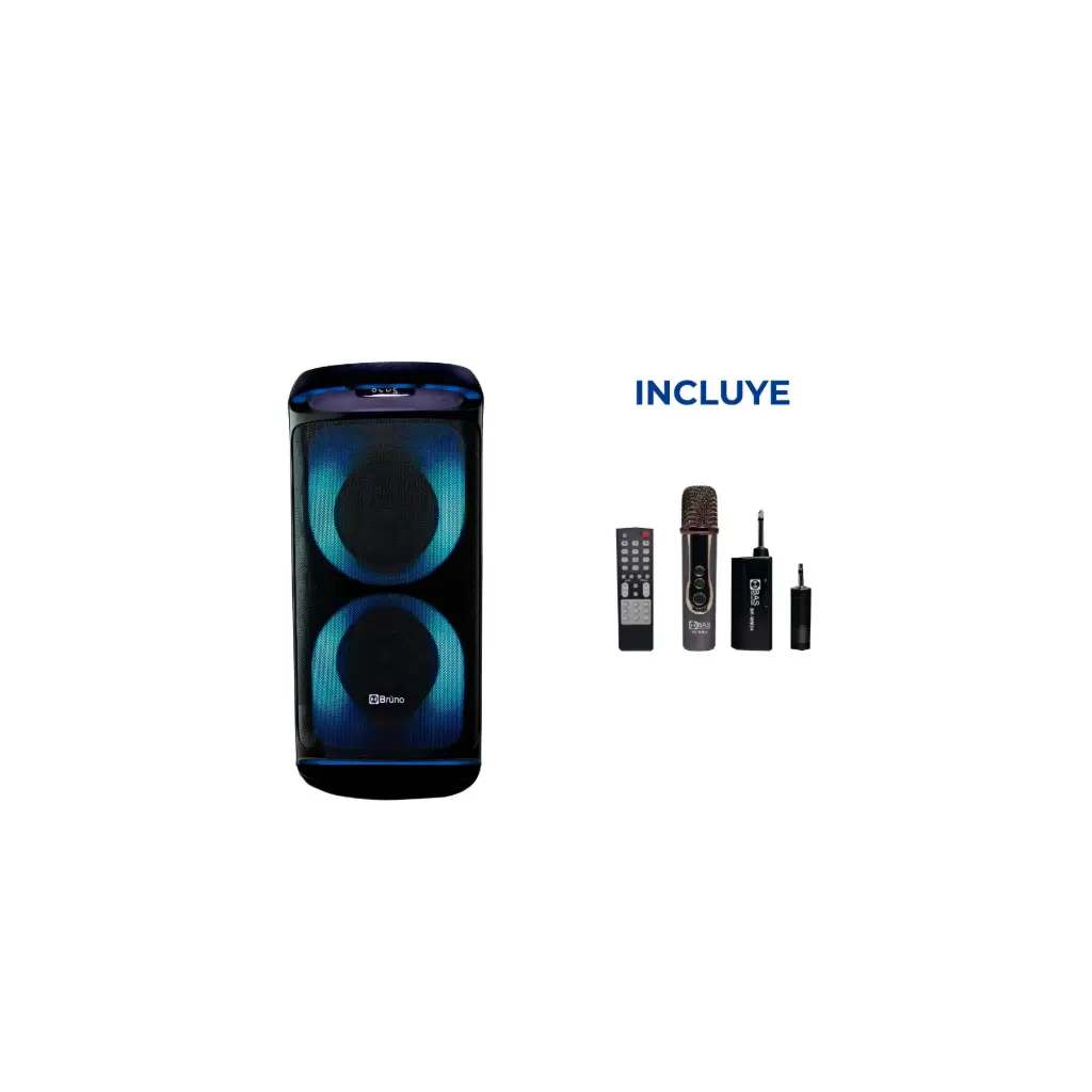 OFERTA MAYO 2026 - Parlante Bluetooth Bruno BR-633 60W + Microfono Bruno BR-WM24
