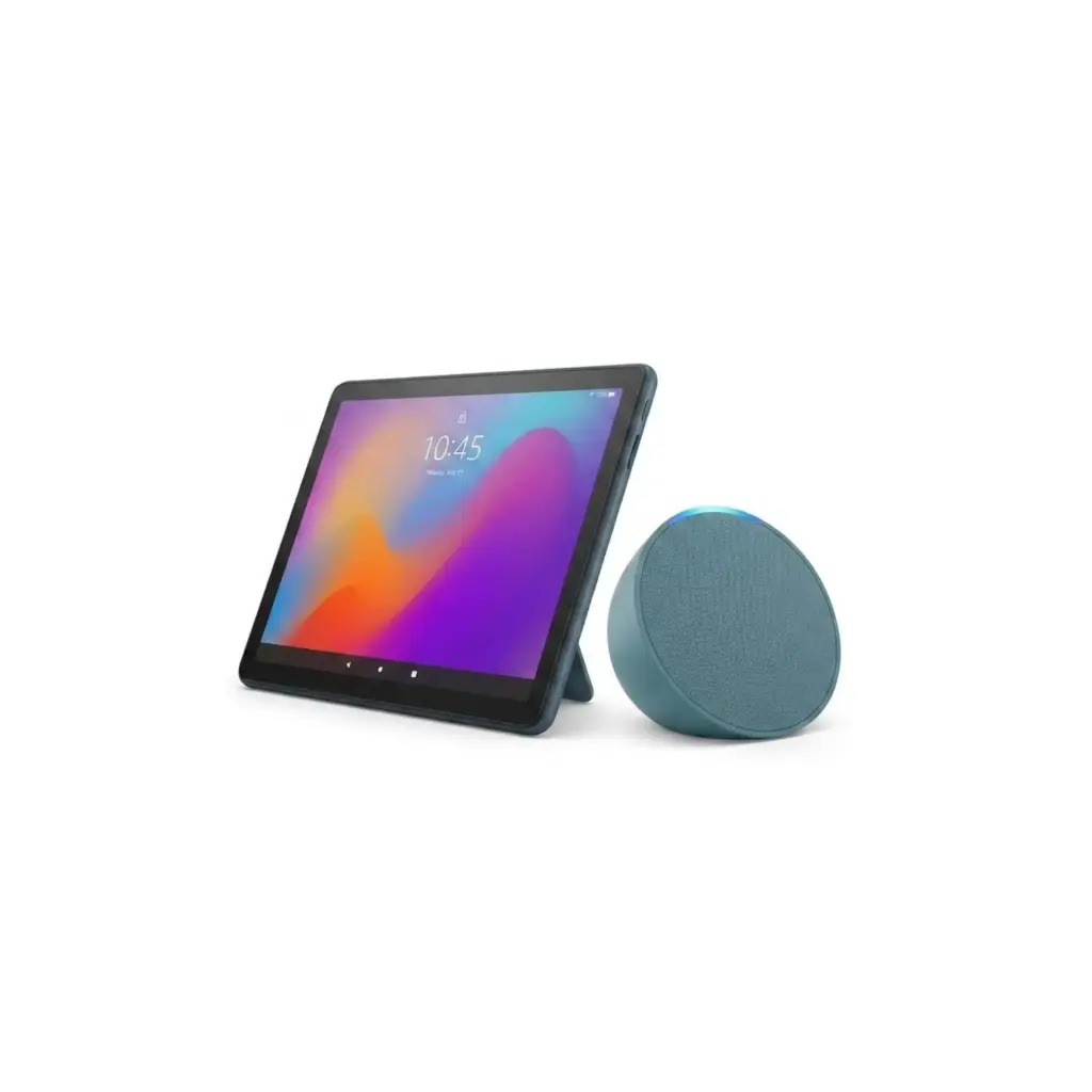 Oferta Flash Tablet Amazon Fire HD 10" 64GB + Parlante Echo Pop 1Gen Midnight