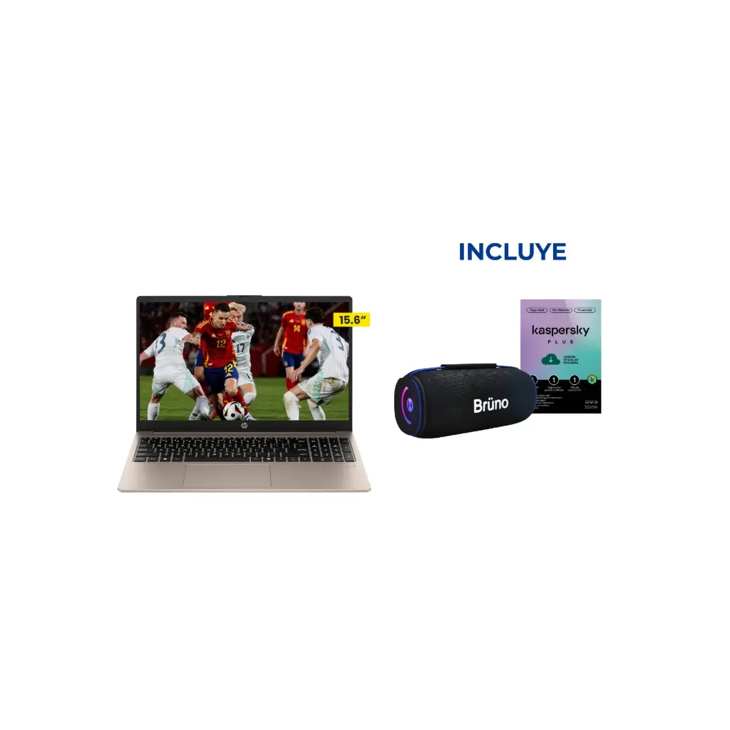 OFERTA MAYO 2026 NBN - Laptop HP 15-FD2030WM i3-N305 + Kaspersky Plus + Parlante Bluetooth BRS272