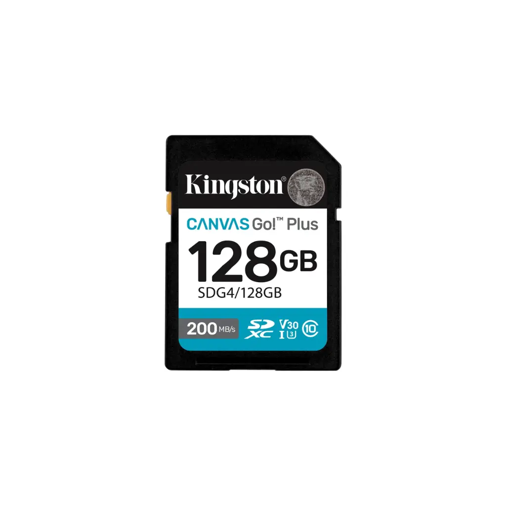 Memoria SDXC UHS-I 128GB Canvas Go Kingston 200 MB/s Clase 10 SDG4/128GB