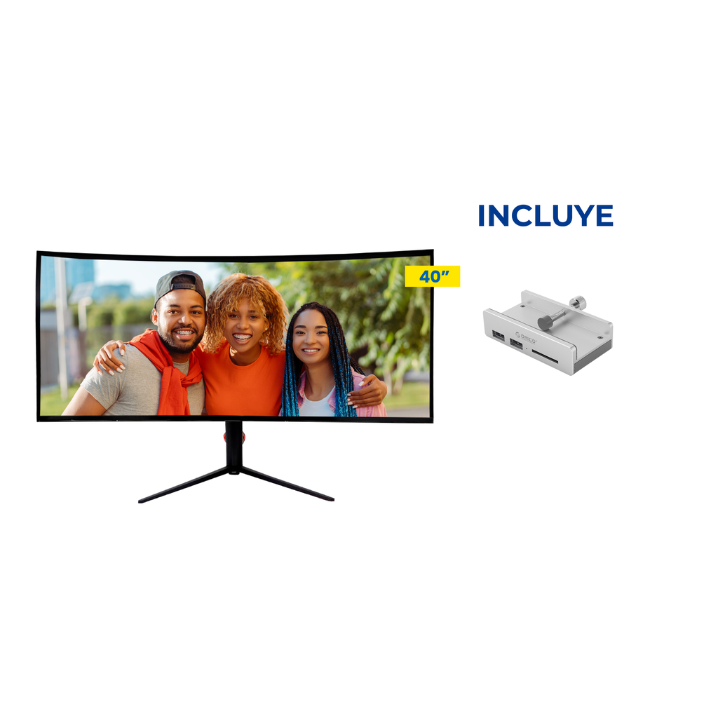OFERTA JULIO 2026 - Monitor LED 40 Vorttek VK400GC + HUB USB ORICO MH2AC-U3-SV-BP
