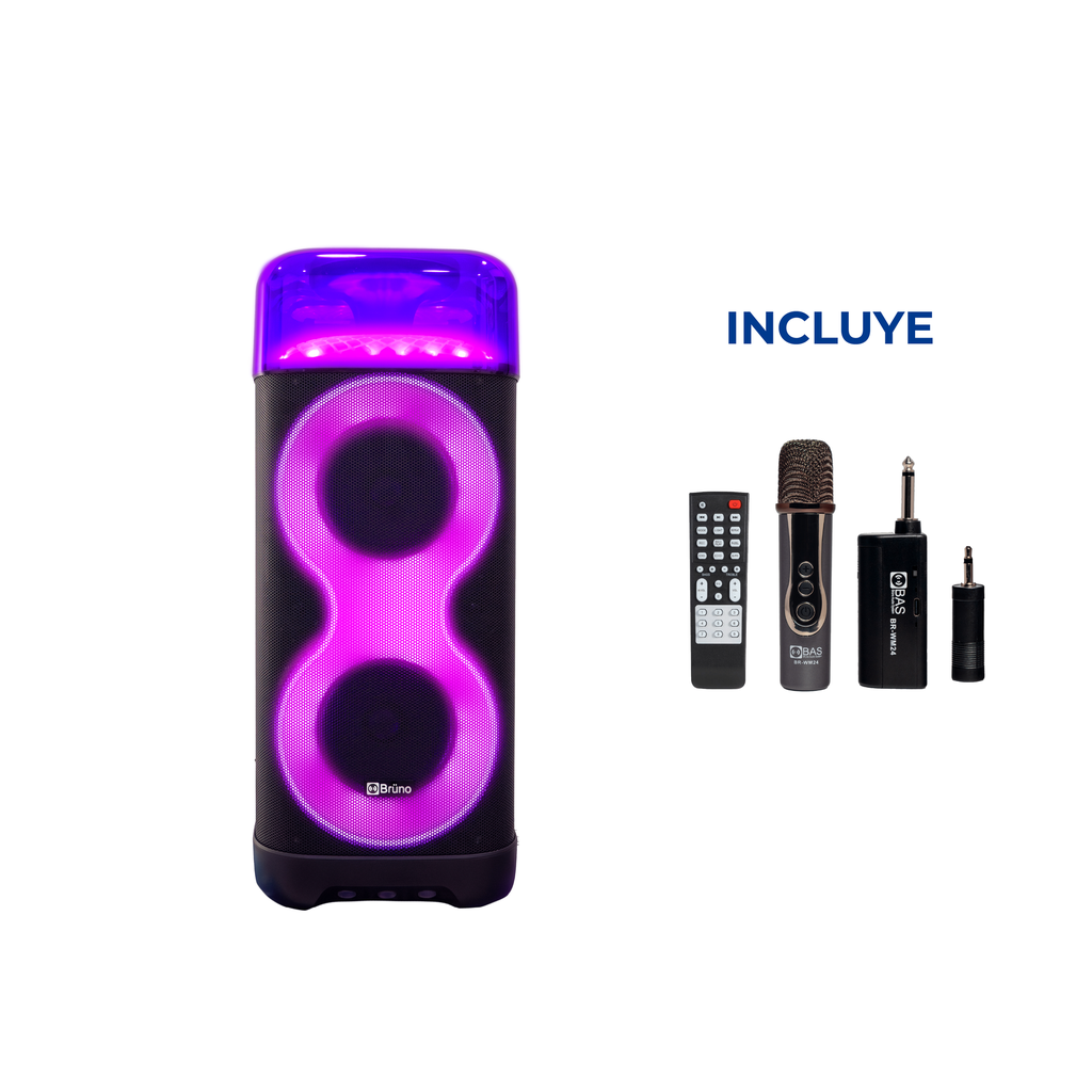 OFERTA JULIO 2026 - Parlante Bluetooth Bruno BR-665 40W + Microfono Bruno BR-WM24