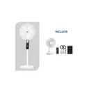 OFERTA JULIO 2026 - Ventilador de Pedestal AE-5618 Blanco + Ventilador de Escritorio YT-N1-WH-BP Blanco GRATIS