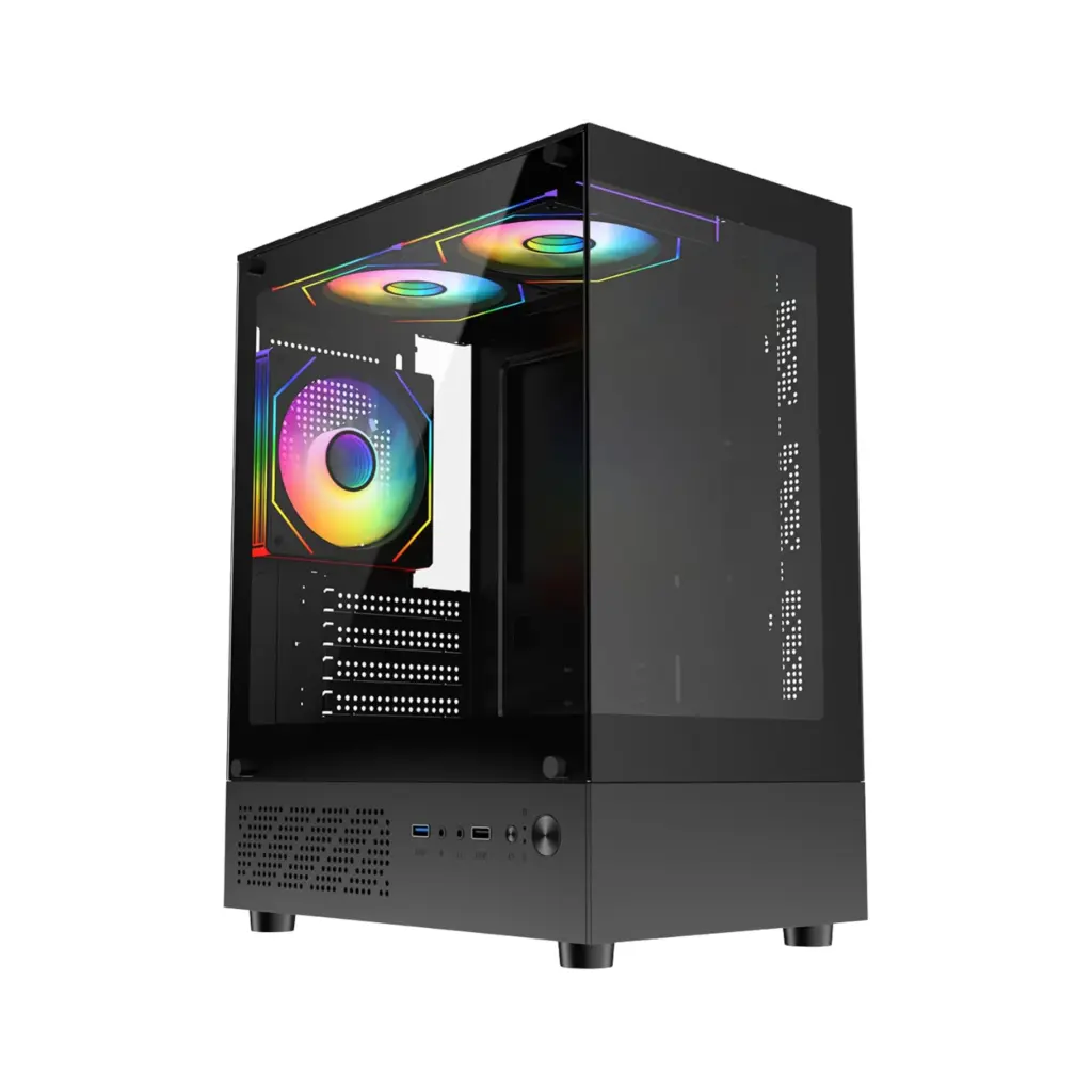 Case P/Computadora Mini Torre ARGB Formula V Crystal Z1CM Plus Negro AR | 3 Ventiladoras