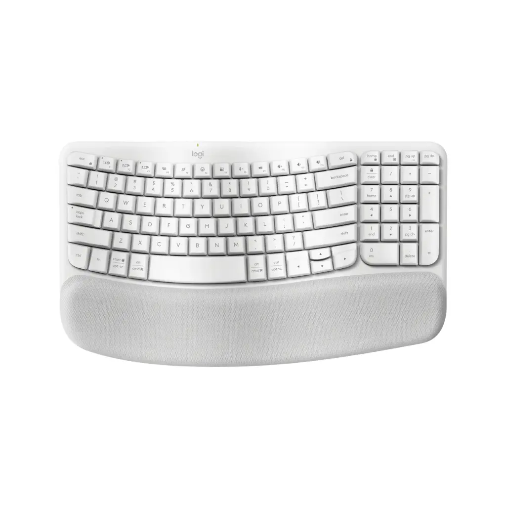 Teclado Inalambrico Ergonomico Logitech Wave Keys Blanco Ingles 920-012275