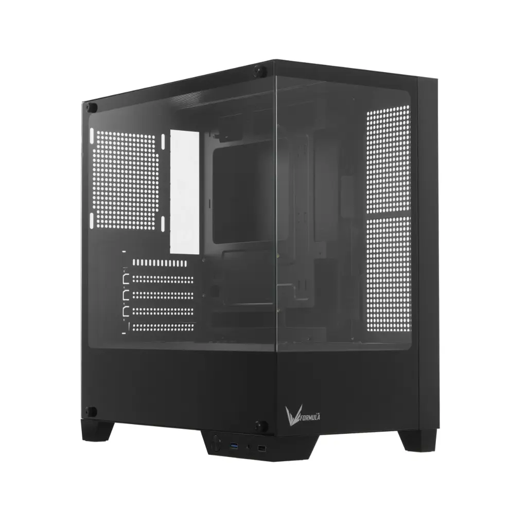 Case P/Computadora Mini Torre ARGB Formula V Crystal Z1M Plus Negro AR | 3 Ventiladoras