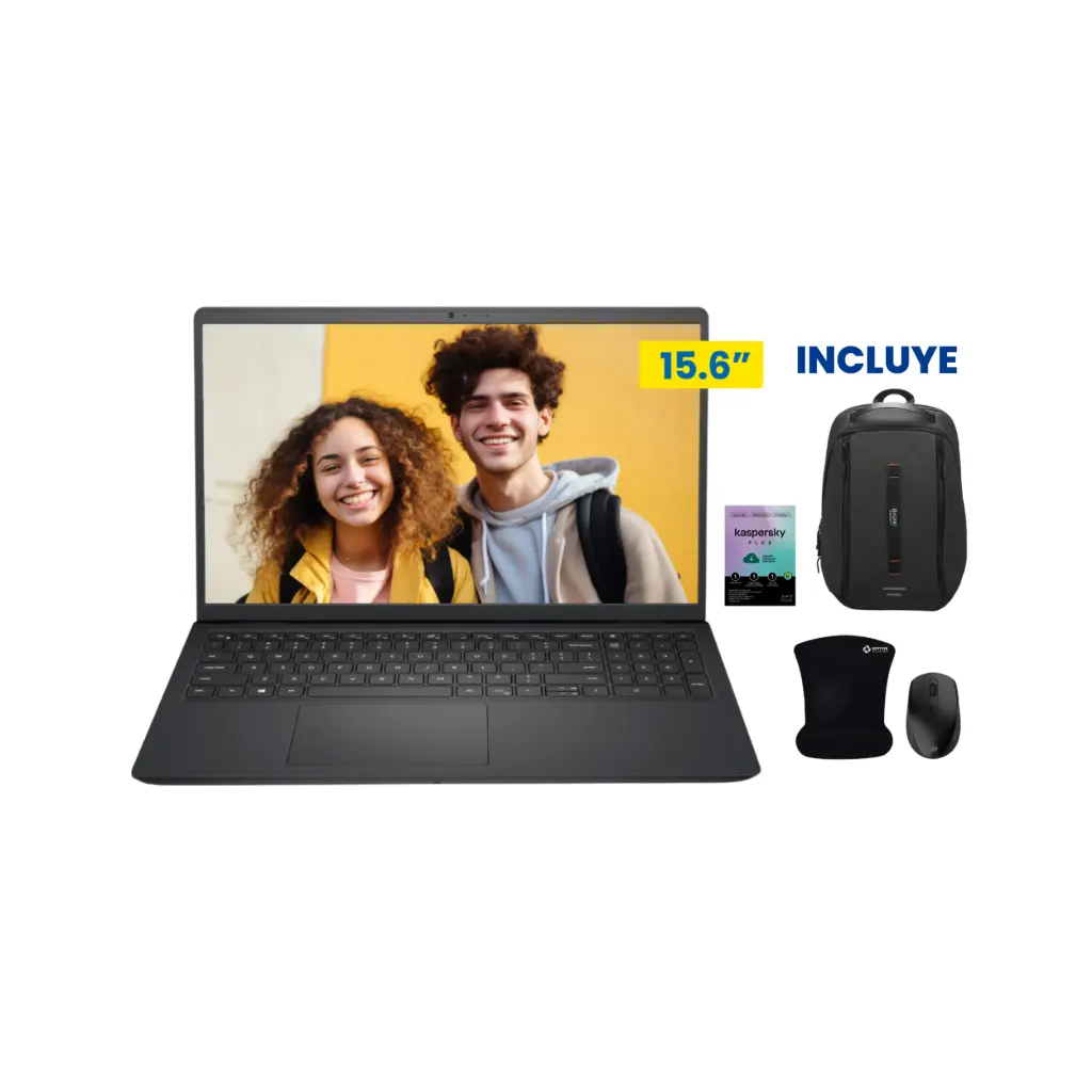 OFERTA AGOSTO 2026 - Laptop Dell LDC15250 i5-13GEN 8GB 512GB + Mousepad Vorttek VK-18000 Negro + Mouse AOC Negro + Mochila Bruno Gris BR27501