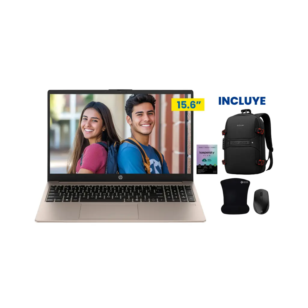 OFERTA AGOSTO 2026 - Laptop HP 15-FD i3-N305 8GB 256GB + Mouse ACER EMW142 Negro + Mousepad Vorttek VK-18000 Negro + Mochila Lulugao Clasica NEGRA