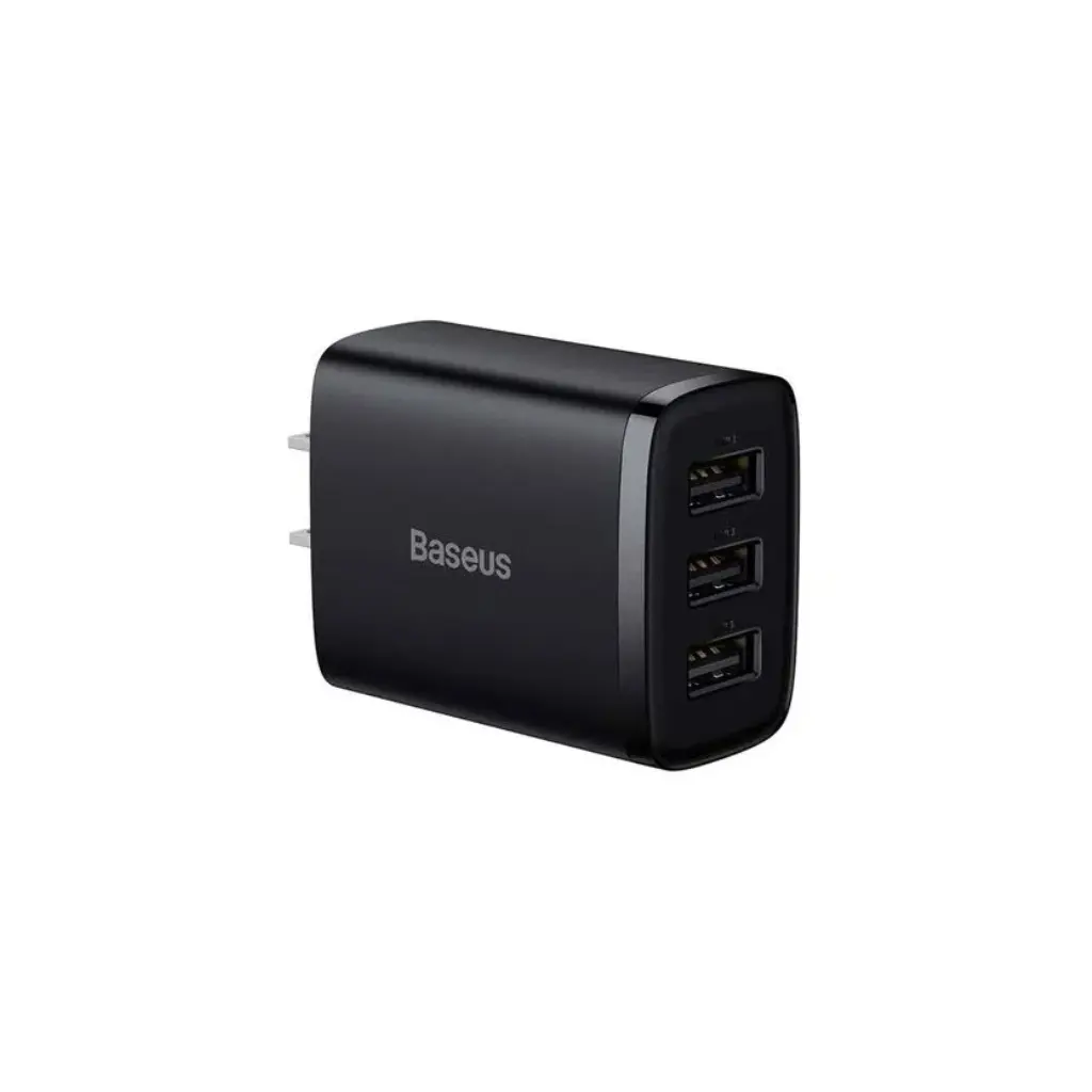 Cargador de Pared Baseus 3 USB 17W CCXJ020201 Negro
