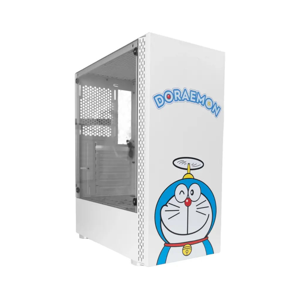 Case P/Computadora WJCOOLMAN Doraemon Blanco Pre-Instaladas 3 Fan RGB ...