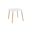 Mesa Blanca Patas de Madera 60CM x 60Cm x 70CM