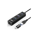 HUB USB-C 3 Puertos USB 3.0 + RJ45 10/100/1000 Mindpure LX10633