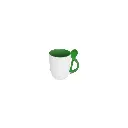Sub/Taza de Ceramica para Sublimacion Spectra Blanca 11oz/330ml Fondo Verde + Cuchara SP11S-07