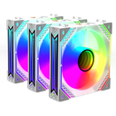 Kit de Ventiladora Case 120mm ALSEYE Mirror III-W-K RGB Blanco