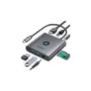 Adaptador USB-C a 2xUSB 3.0/HDMI 4K/3.5mm/TF/SD/RJ45/PD 100W 8 in 1 Orico FAX3-8PM-GY-EP