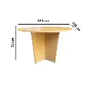 Mesa de Conferencia Redonda Bruno BR-C1201 1200 x 1200 x 750MM Beige / Gris