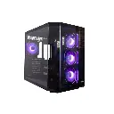 Case P/Computadora Vorttek PhantomSteel Gaming VK-430GS RGB Negro + 4 Ventiladoras RGB
