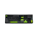Teclado Inalambrico/Bluetooth/USB Gamer Vorttek KB708 Gris Verde RGB Ingles Extendido con numerico